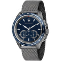 Maserati Traguardo R8873612009 Gunmetal Grey Blue Dial Mesh Men's Watch