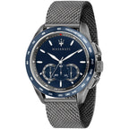 Maserati Traguardo R8873612009 Gunmetal Grey Blue Dial Mesh Men's Watch