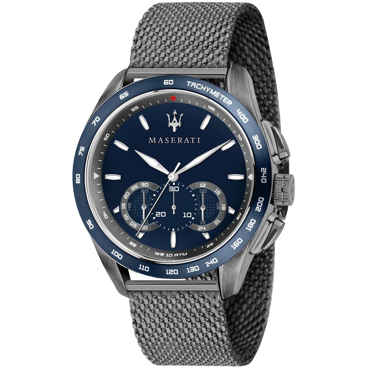 Maserati Traguardo R8873612009 Gunmetal Grey Blue Dial Mesh Men's Watch