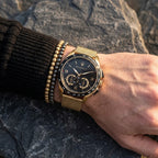 Maserati Traguardo R8873612010 Gold-Tone Black Dial Mesh Men's Watch