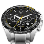 Maserati Traguardo R8873612042 Silver-Tone Black Carbon Dial Men's Watch