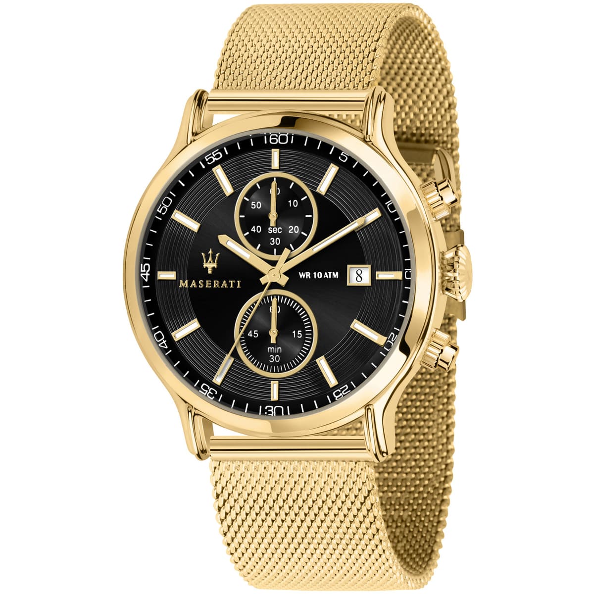 Maserati Epoca R8873618007 All Gold Black Sunray Dial Mesh Men's Watch
