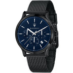 Maserati Epoca R8873618008 Black Case Blue Dial Mesh Men's Watch