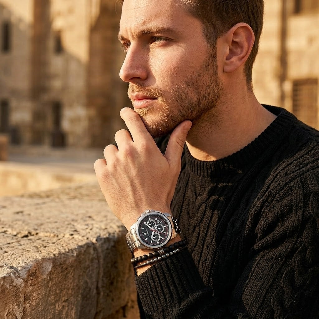 ساعة مازيراتي سوتشيسو R8873621009 فضية سوداء بمينا سباق معدنية للرجال