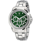 Maserati Successo R8873621017 Men's Silver Case Green Sunray Dial Watch