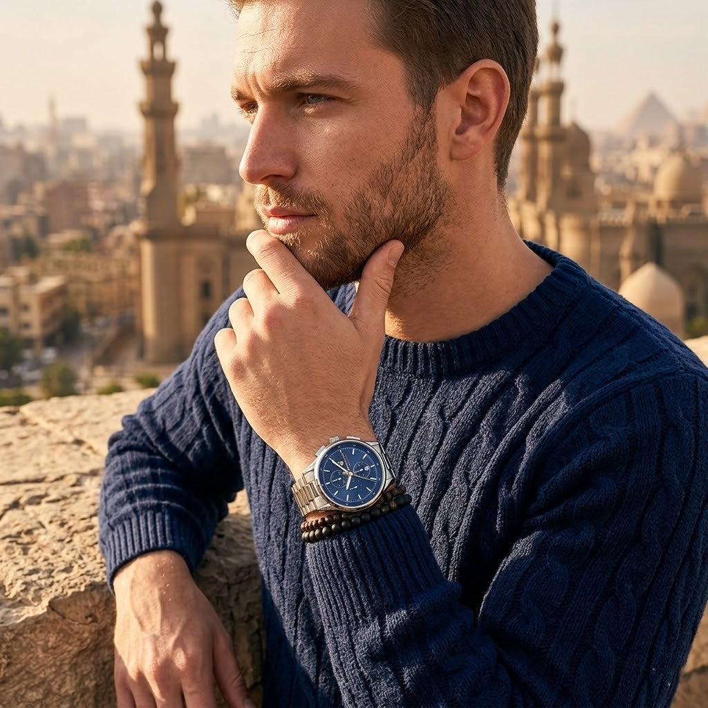 ساعة رجالي مازيراتي سورباسو R8873624004 بمينا أزرق مصقول بلون فضي