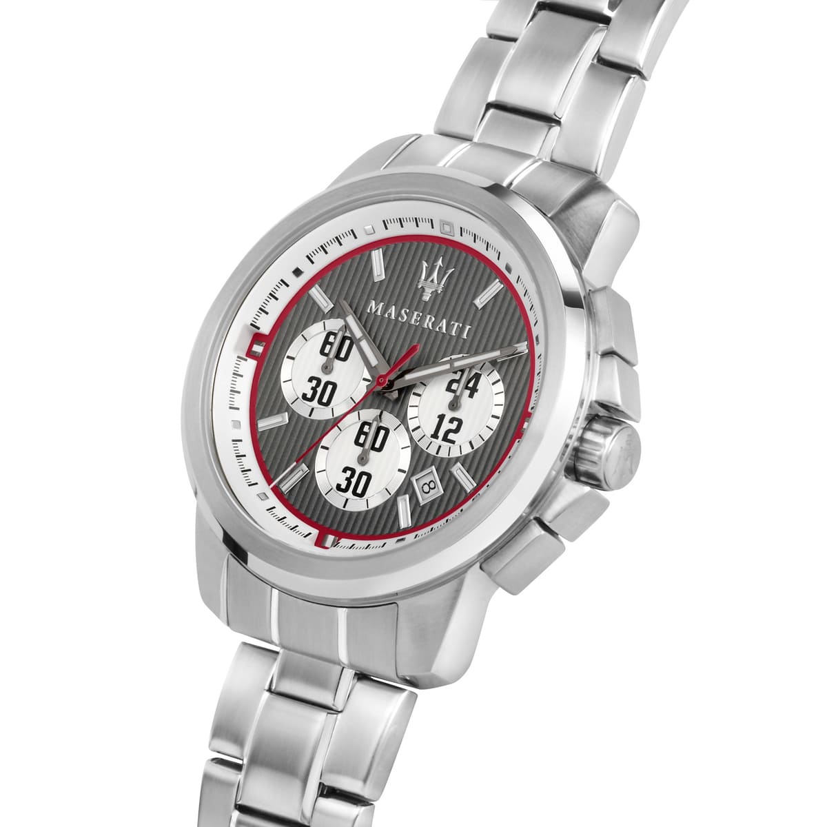 Maserati Royale R8873637003 Silver Gray Striped Dial Chronograph Men's Watch