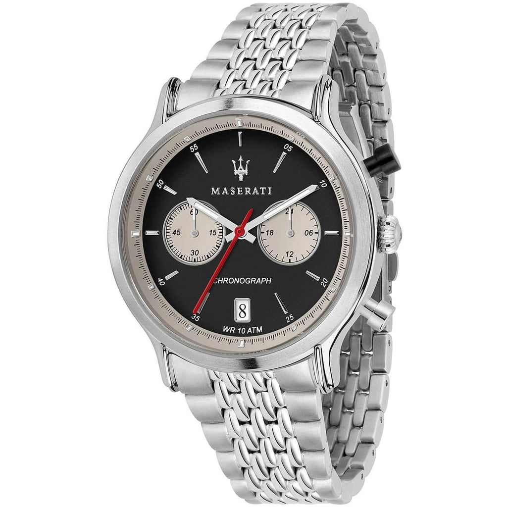 Maserati Legend R8873638001 Silver-Tone Black Panda Dial Men's Watch