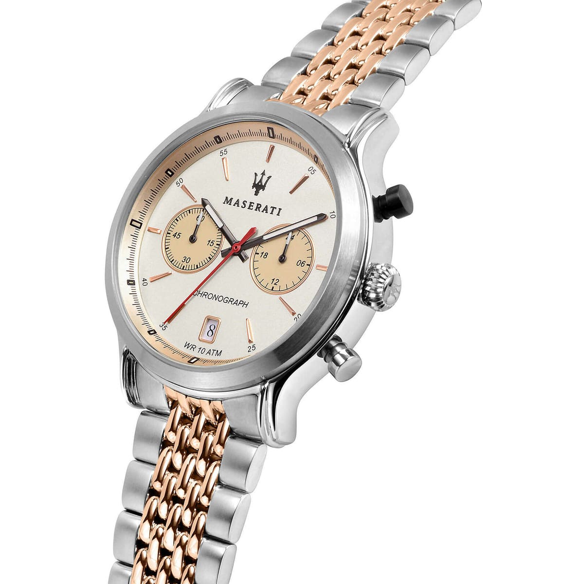 Maserati Legend R8873638002 Two-Tone Rose Gold White Panda Dial Men's Watch