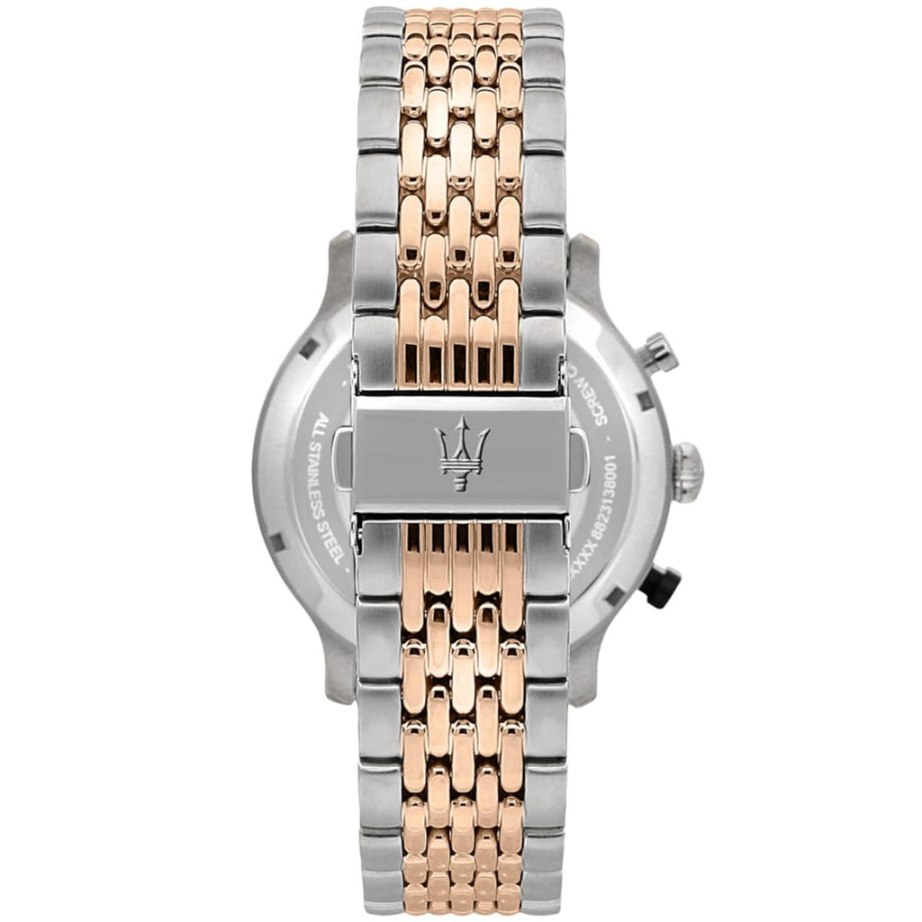 Maserati Legend R8873638002 Two-Tone Rose Gold White Panda Dial Men's Watch