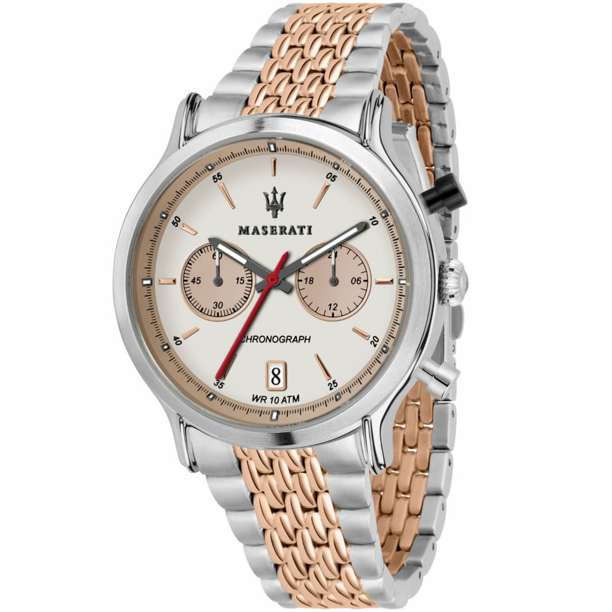 Maserati Legend R8873638002 Two-Tone Rose Gold White Panda Dial Men's Watch