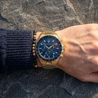 Maserati Sfida R8873640008 Gold Metal Blue Racing Dial Men's Watch