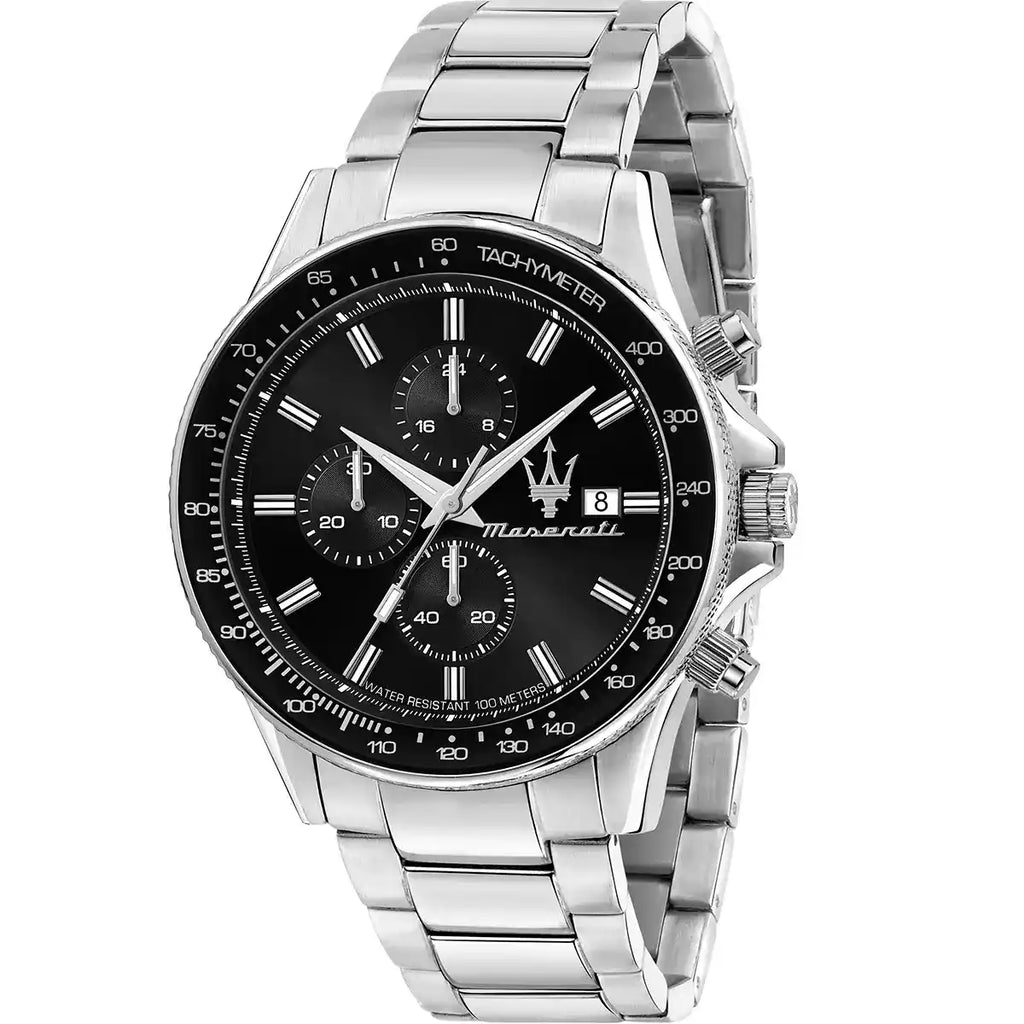 Maserati Sfida R8873640015 Silver-Tone Black Dial Men's Watch