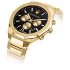 Maserati Stile Chronograph R8873642001 Full Gold Black Dial Men's Watch