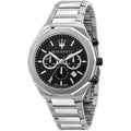 Maserati Stile R8873642004 Silver-Tone Black Textured Dial Men's Watch