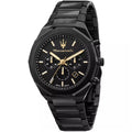 Maserati Stile R8873642005 Full Black PVD Gold Tone Accents Watch