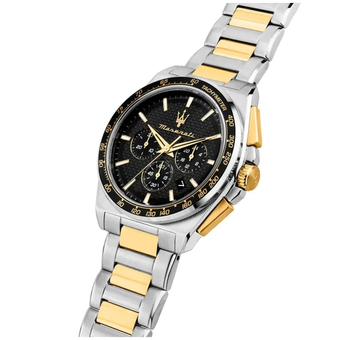 Maserati Velocita R8873652003 Two-Tone Gold Black Dial Men's Watch