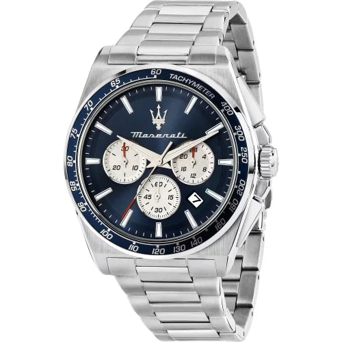 Maserati Velocita R8873652005 Silver-Tone Blue Panda Dial Men's Watch