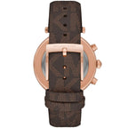 Michael Kors Parker MK6917 Rose Gold Watch with Brown MK Logo Strap