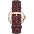 Michael Kors Parker MK2974 Rose Gold Watch with Burgundy Genuine Leather Strap