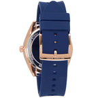 Michael Kors Janelle MK7140 Rose Gold Watch with Navy Blue Silicone Strap