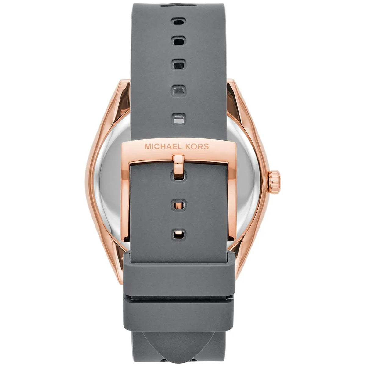 Michael Kors Janelle MK7314 Rose Gold Watch with Grey Silicone Strap