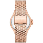 Michael Kors Lennox MK7336 Rose Gold-Tone Watch with Mesh Bracelet and Crystal Bezel