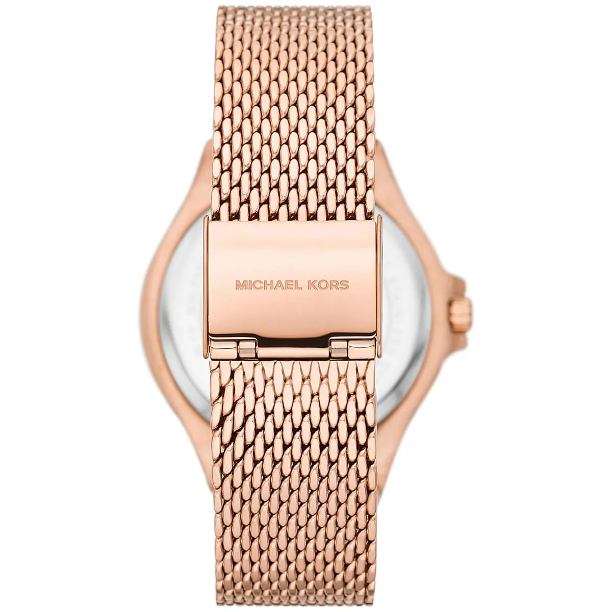 Michael Kors Lennox MK7336 Rose Gold-Tone Watch with Mesh Bracelet and Crystal Bezel
