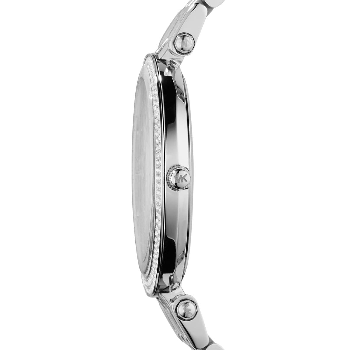 Michael Kors Darci MK3190 Silver-Tone Watch with Crystal Bezel and Silver Dial