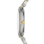 Michael Kors Darci MK3215 Two-Tone Watch with Silver Sunray Dial and Crystal Bezel