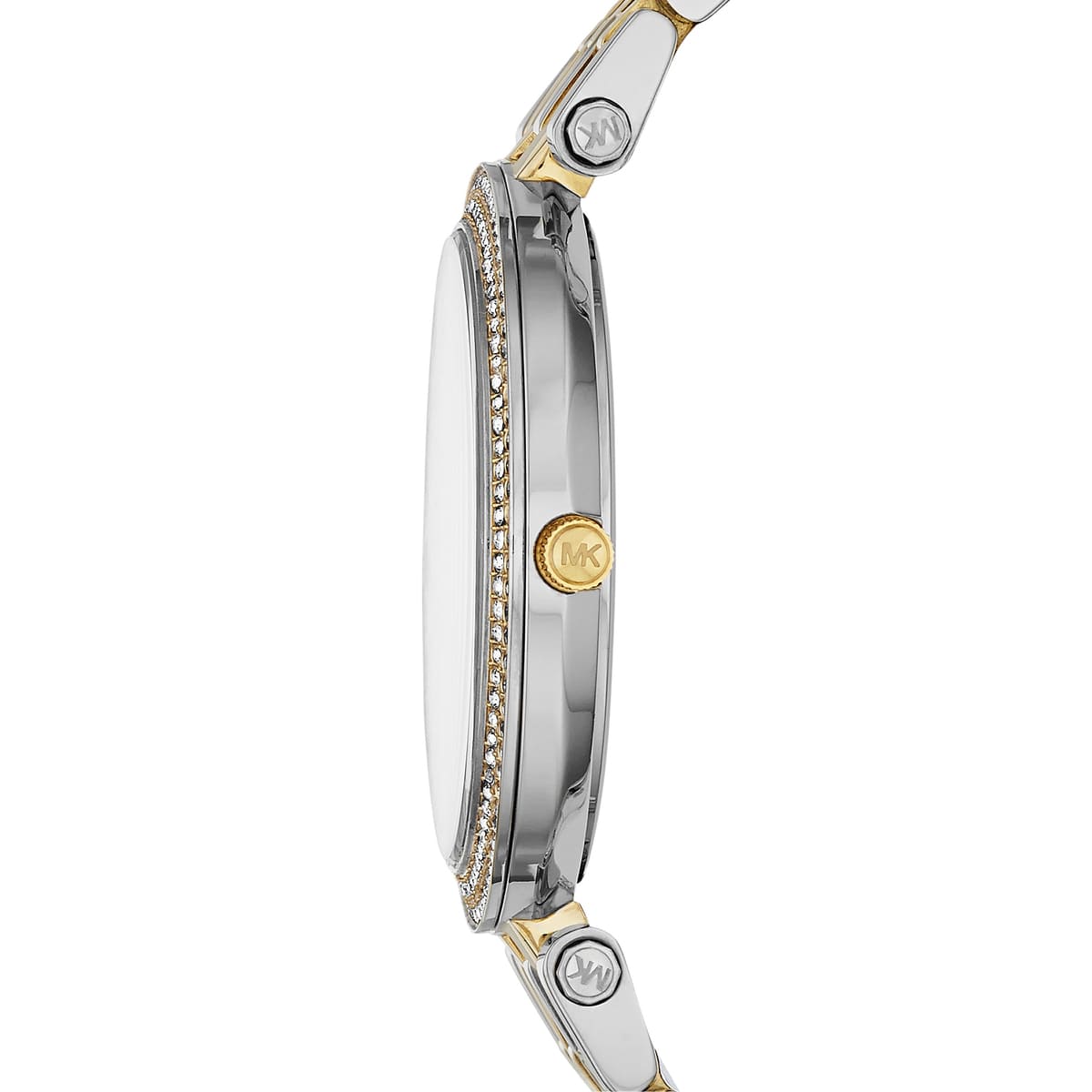 Michael Kors Darci MK3215 Two-Tone Watch with Silver Sunray Dial and Crystal Bezel