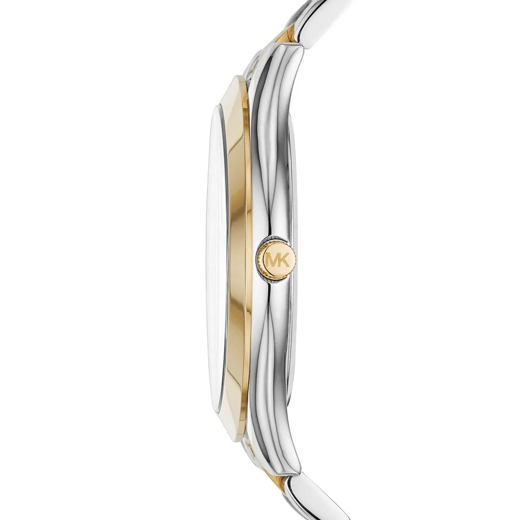 Michael Kors Runway Slim MK3479 Two-Tone Watch with Navy Blue Dial