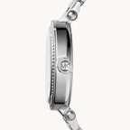 Michael Kors Parker MK5925 Silver Watch with Pavé Crystal MK Logo Dial