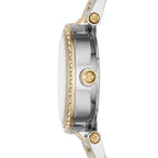 Michael Kors Parker MK6055 Two-Tone Watch with Crystal Bezel and Multi-Function Dial