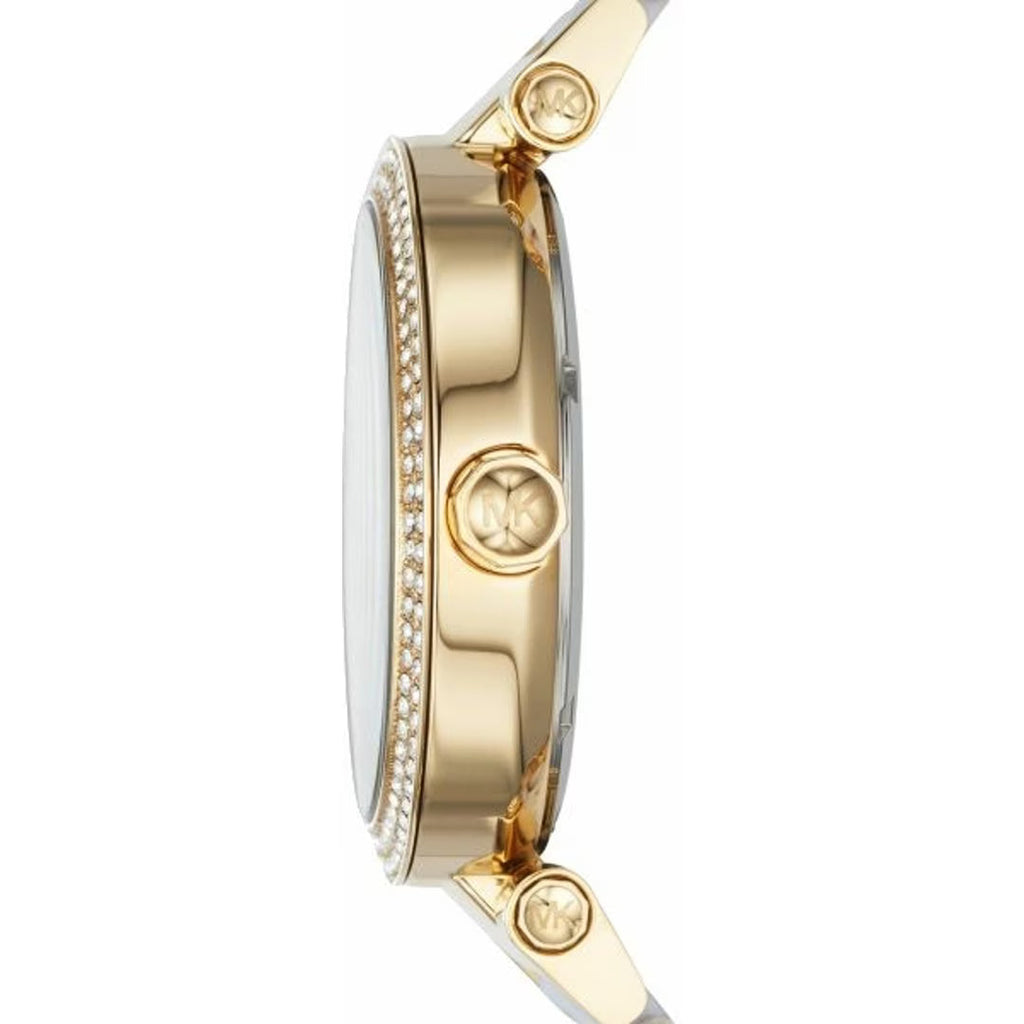 Michael Kors Parker MK6313 Gold-Tone Watch with White Acetate Links