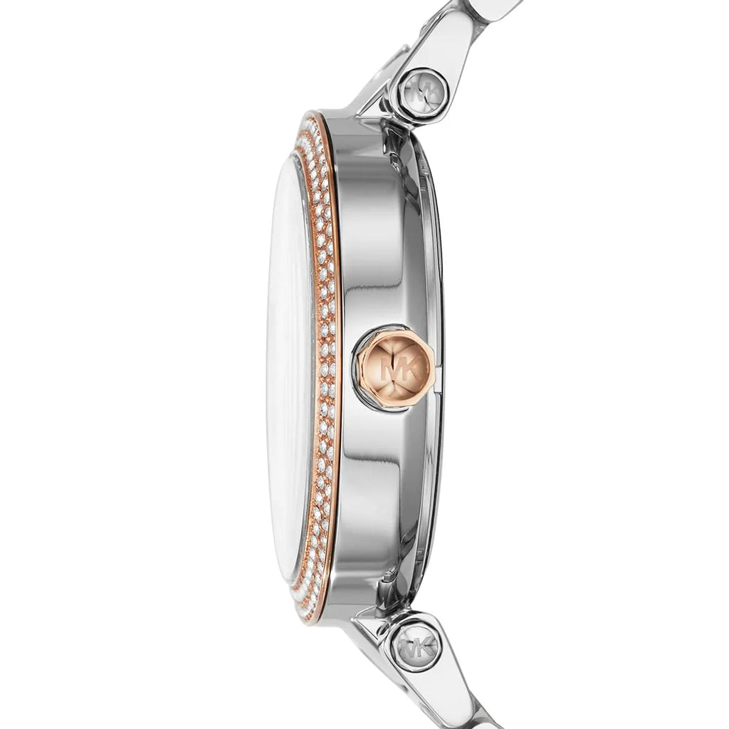 Michael Kors Parker MK6314 Two-Tone Watch with Rose Gold MK Logo Dial