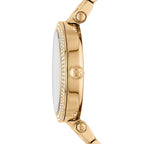 Michael Kors Parker MK6659 Gold-Tone Watch with Crystal Pave MK Logo Dial