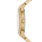 Michael Kors Tibby MK6879 Gold-Tone Watch with Crystal Bezel and MK Logo Dial