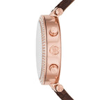 Michael Kors Parker MK6917 Rose Gold Watch with Brown MK Logo Strap