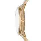 Michael Kors Runway MK7088 Gold-Tone Watch with Oversized MK Logo Dial