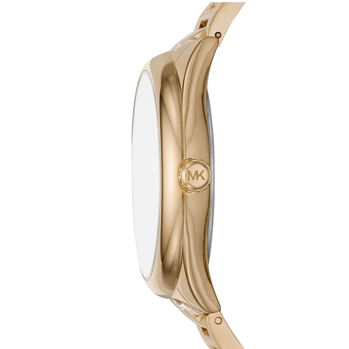 Michael Kors Runway MK7088 Gold-Tone Watch with Oversized MK Logo Dial