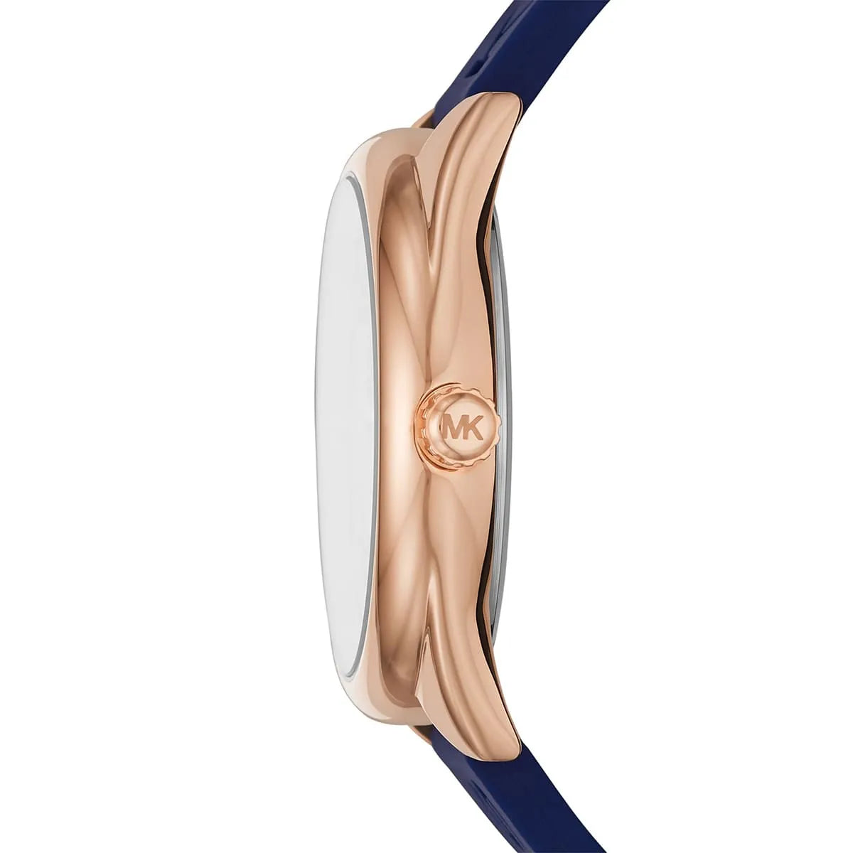 Michael Kors Janelle MK7140 Rose Gold Watch with Navy Blue Silicone Strap