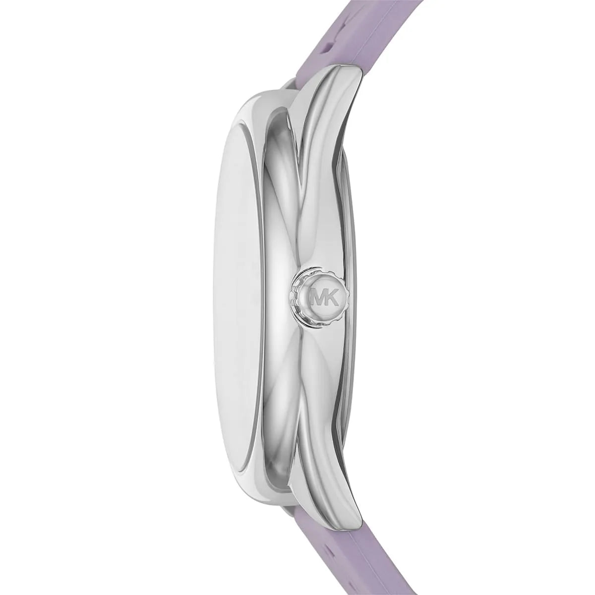 Michael Kors Janelle MK7143 Silver Watch with Purple Silicone Strap