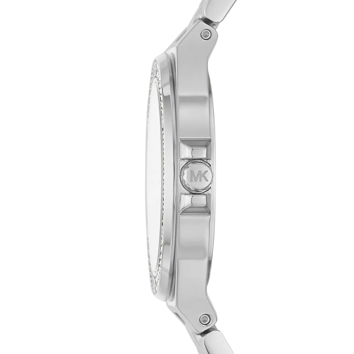 Michael Kors Lennox MK7280 Silver Watch with Crystal Bezel and Silver Dial
