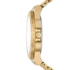 Michael Kors Lennox MK7335 Gold-Tone Watch with Mesh Bracelet and Crystal Bezel