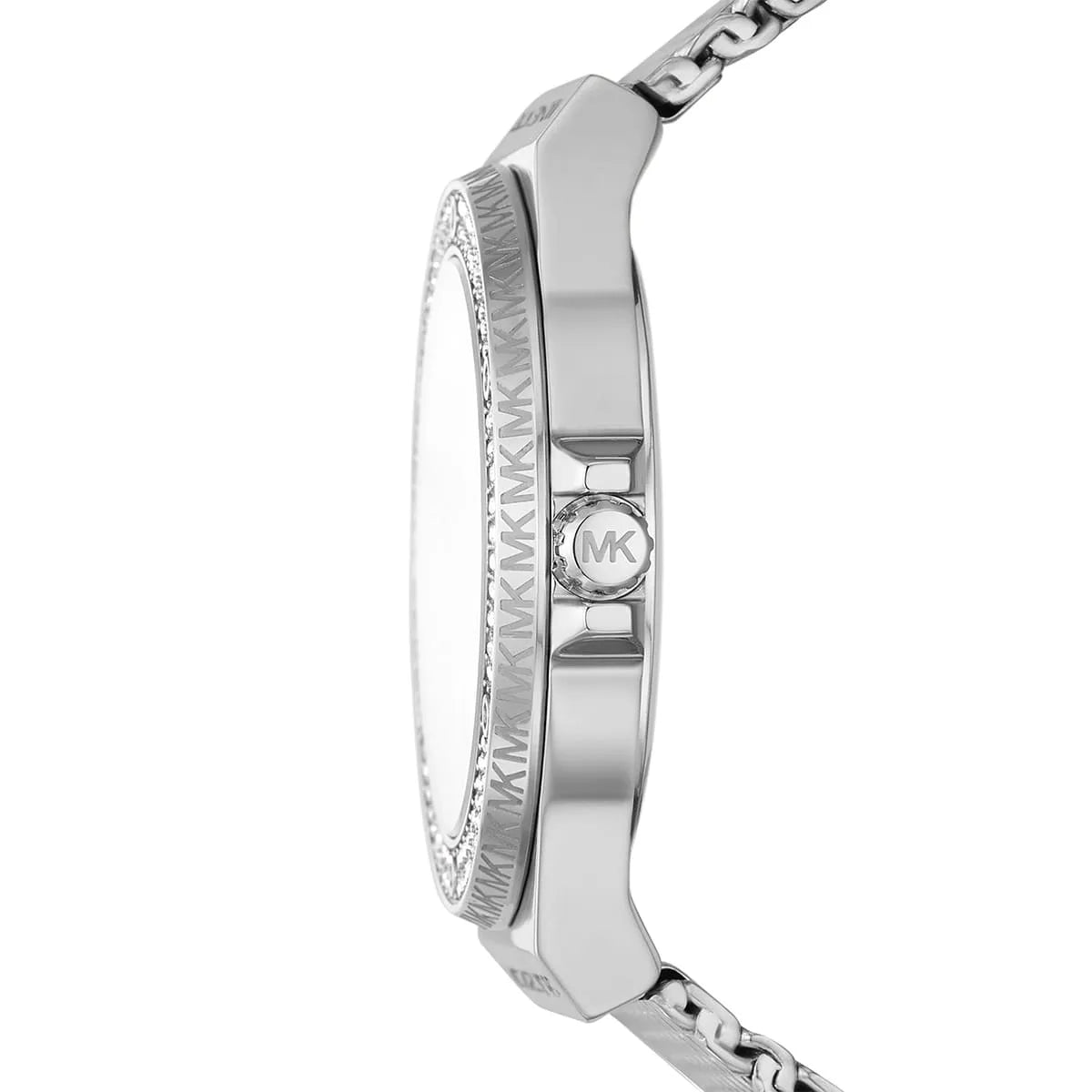 Michael Kors Lennox MK7337 Silver-Tone Watch with Mesh Bracelet and Crystal Bezel