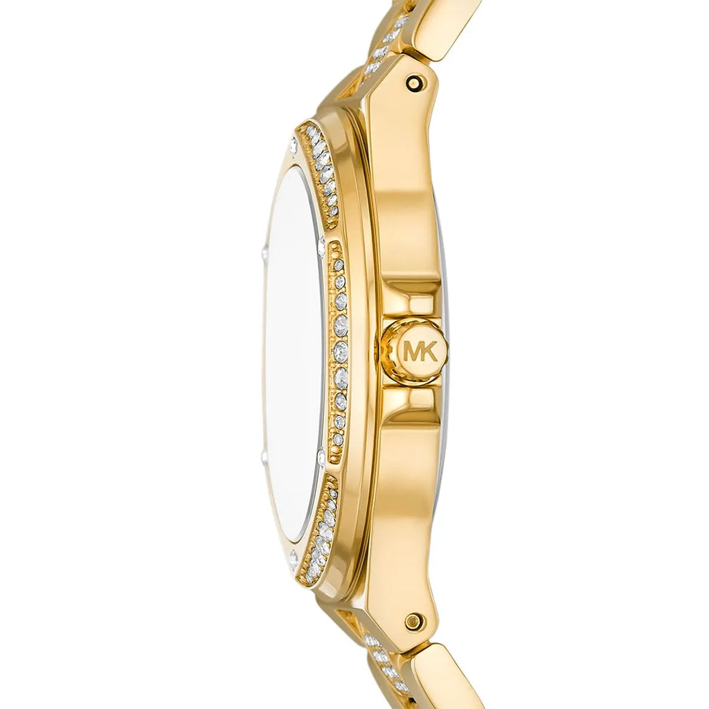 Michael Kors Lennox MK7361 Gold-Tone Watch with Pavé Crystal Bracelet