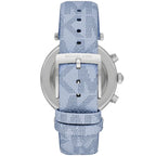 Michael Kors Parker MK6936 Silver Watch with Light Blue Genuine Leather Strap