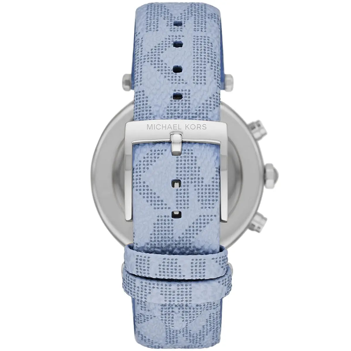 Michael Kors Parker MK6936 Silver Watch with Light Blue Genuine Leather Strap