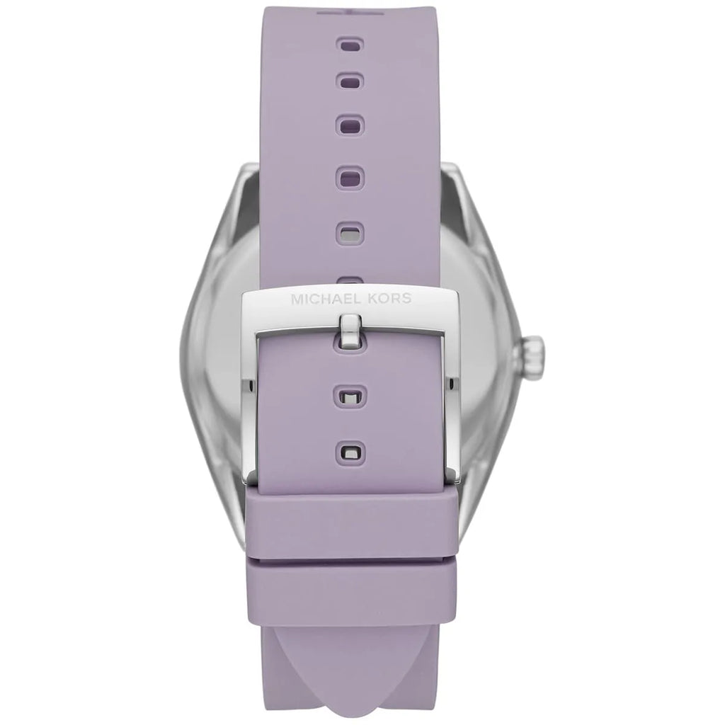 Michael Kors Janelle MK7143 Silver Watch with Purple Silicone Strap